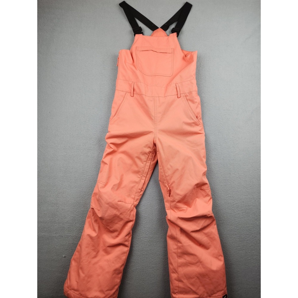 Roxy Snow Pants Girls L Pink Bib DryFlight 10K Insulated Ski Snowboard
